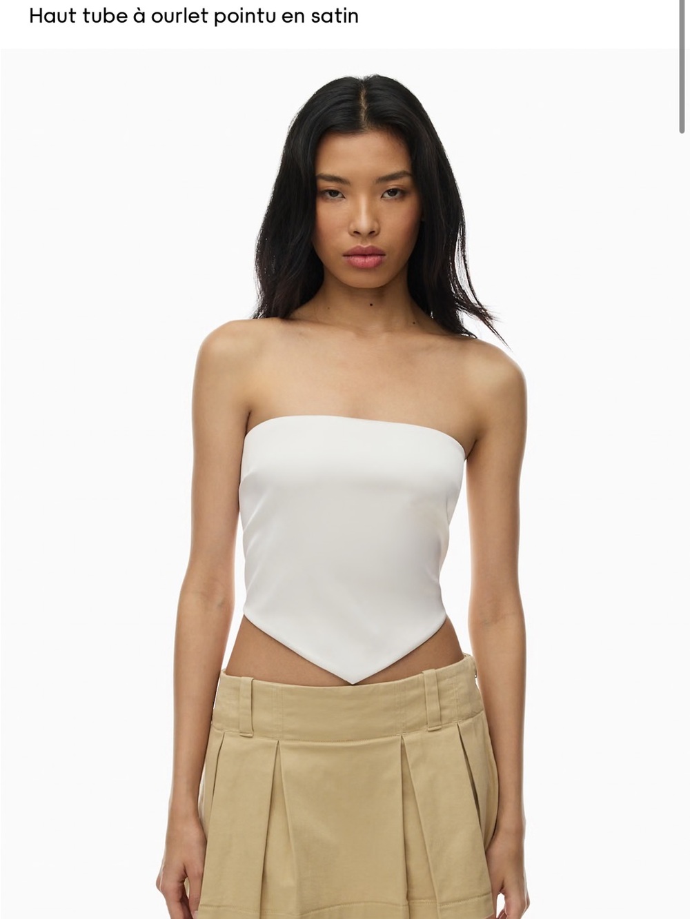 Aritzia HAULTER satin top in black